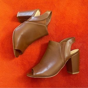 Chinese Laundry Brown Peeptoe Heels